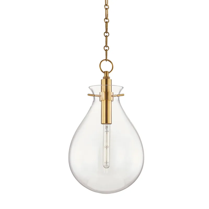Ivy 1-Light Pendant in Aged Brass by Becki Owens 12.5W x 22.75H