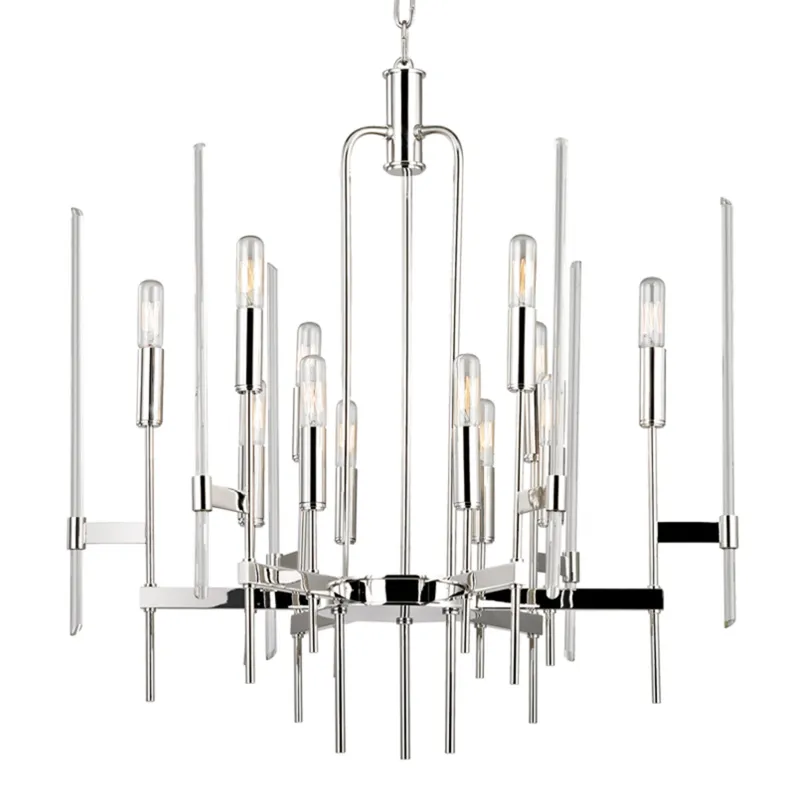 Bari 12-Light Chandelier in Polished Nickel 24W x 26.5H