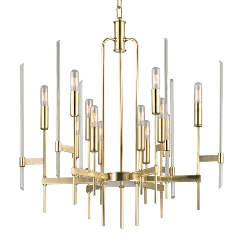 Bari 12-Light Chandelier in Aged Brass 24W x 26.5H