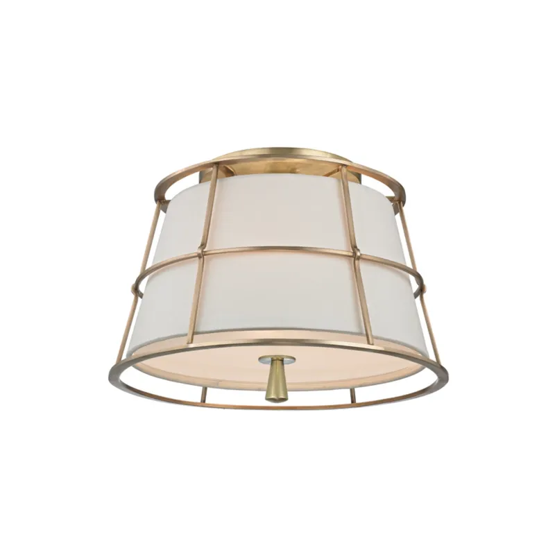 Savona 2-Light Semi Flush in Aged Brass 14.25W x 10.5H