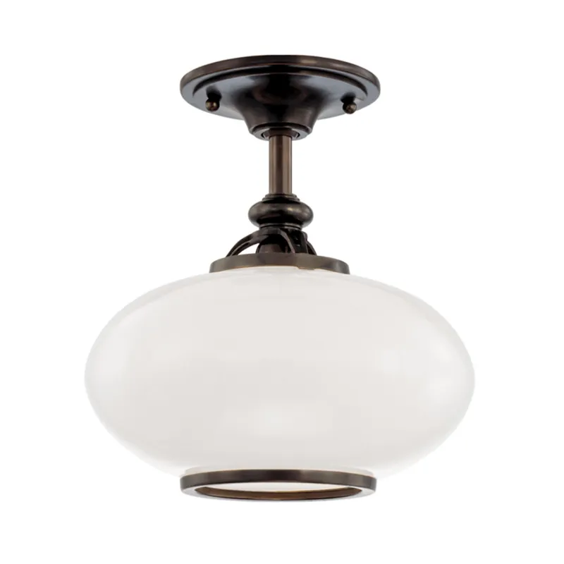 Canton 1-Light Semi Flush in Old Bronze 12W x 12H