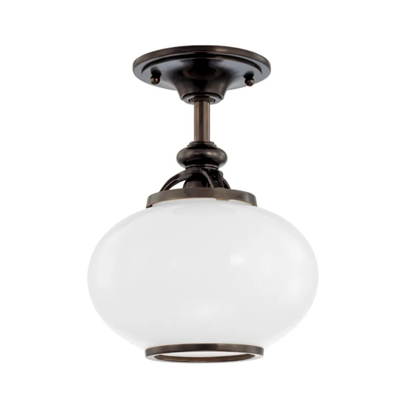 Canton 1-Light Semi Flush in Old Bronze 9W x 11.5H