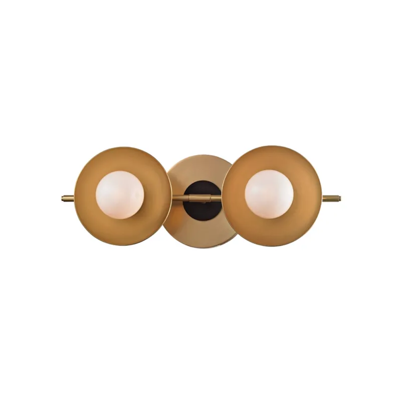 Julien 2-Light Bath and Vanity in Aged Brass 13W x 4.75H