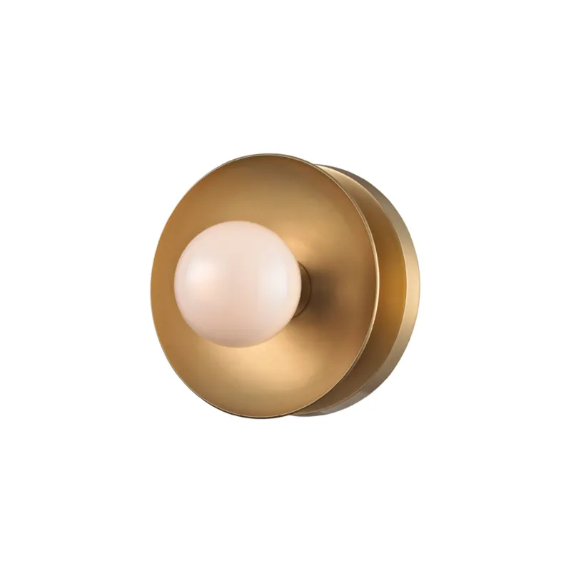 Julien 1-Light Bath and Vanity in Aged Brass 4.75W x 4.75H