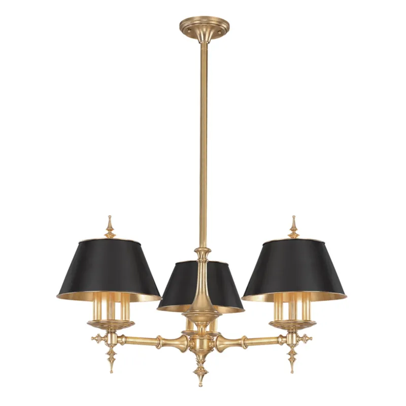 Cheshire 9-Light Chandelier in Aged Brass 36W x 19H