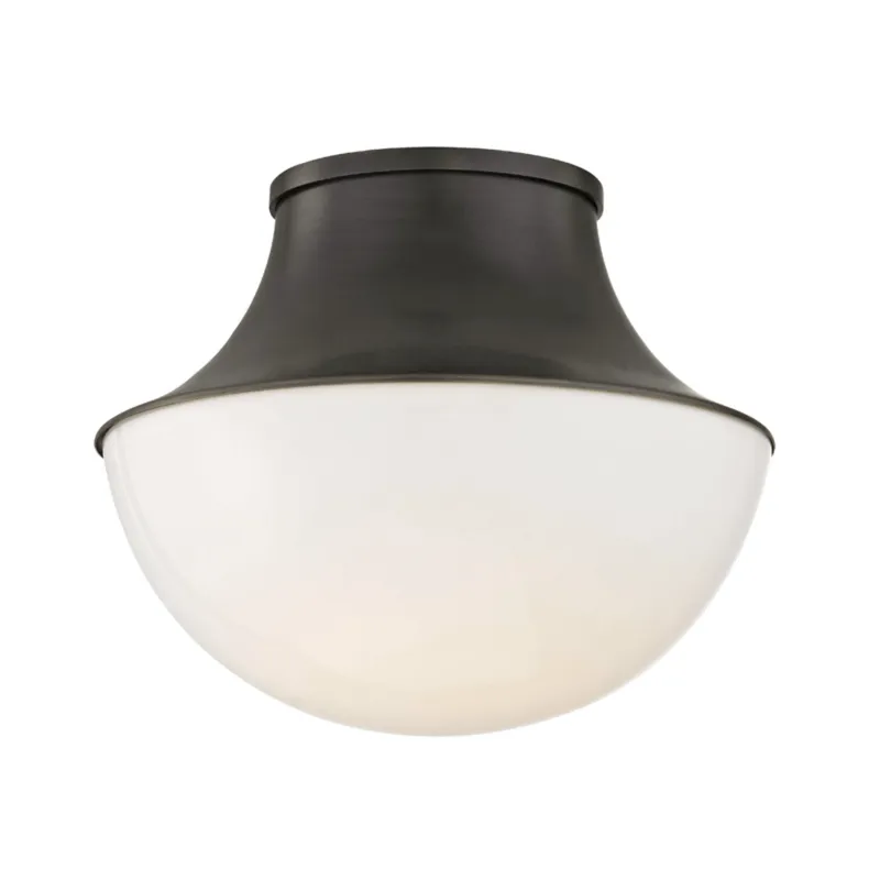 Lettie 1-Light Flush Mount in Old Bronze 10.75W x 9H