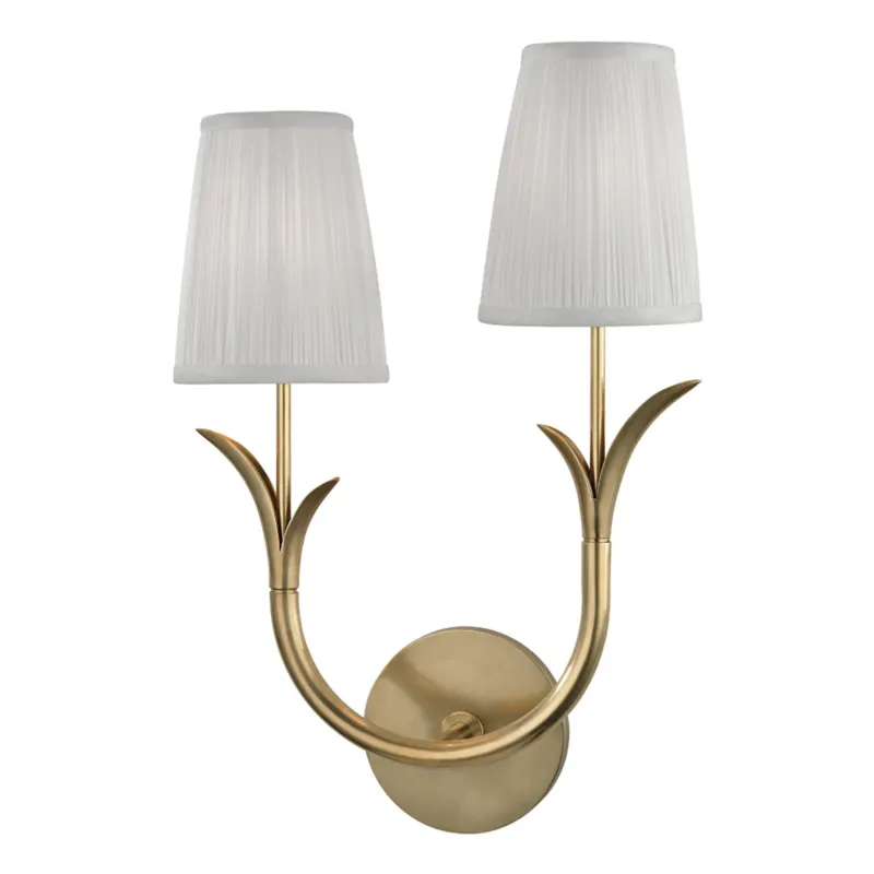 Deering 2-Light Wall Sconce in Aged Brass 11W x 17.75H (9402L-AGB)