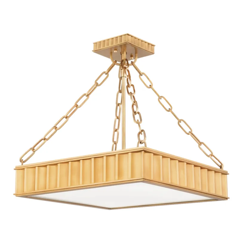 Middlebury 3-Light Semi Flush in Aged Brass 16.25L x 16.25W x 16.5H