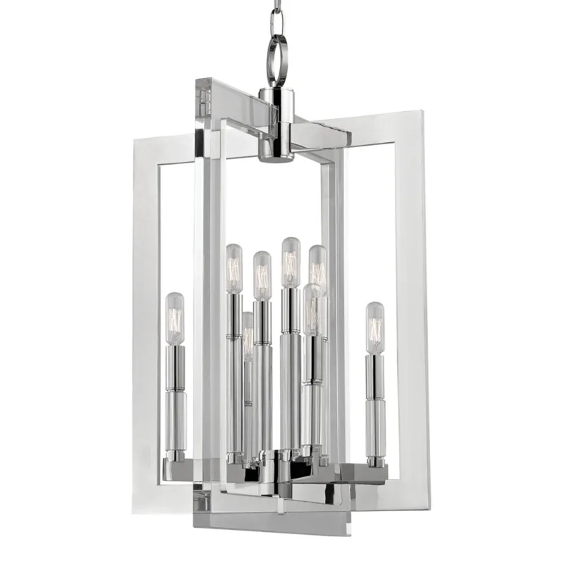Wellington 8-Light Pendant in Polished Nickel 17.5W x 26.5H