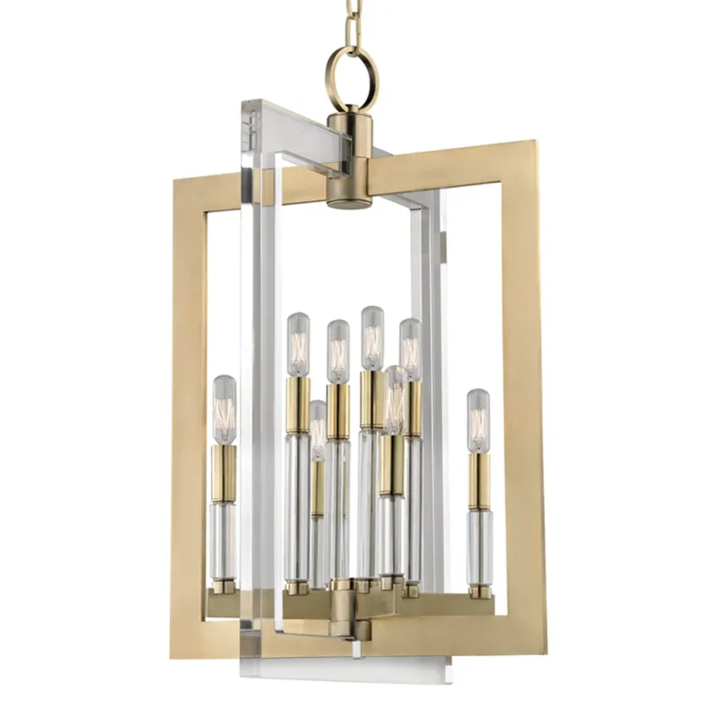 Wellington 8-Light Pendant in Aged Brass 17.5W x 26.5H