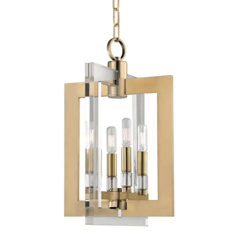 Wellington 4-Light Pendant in Aged Brass 12W x 18.75H