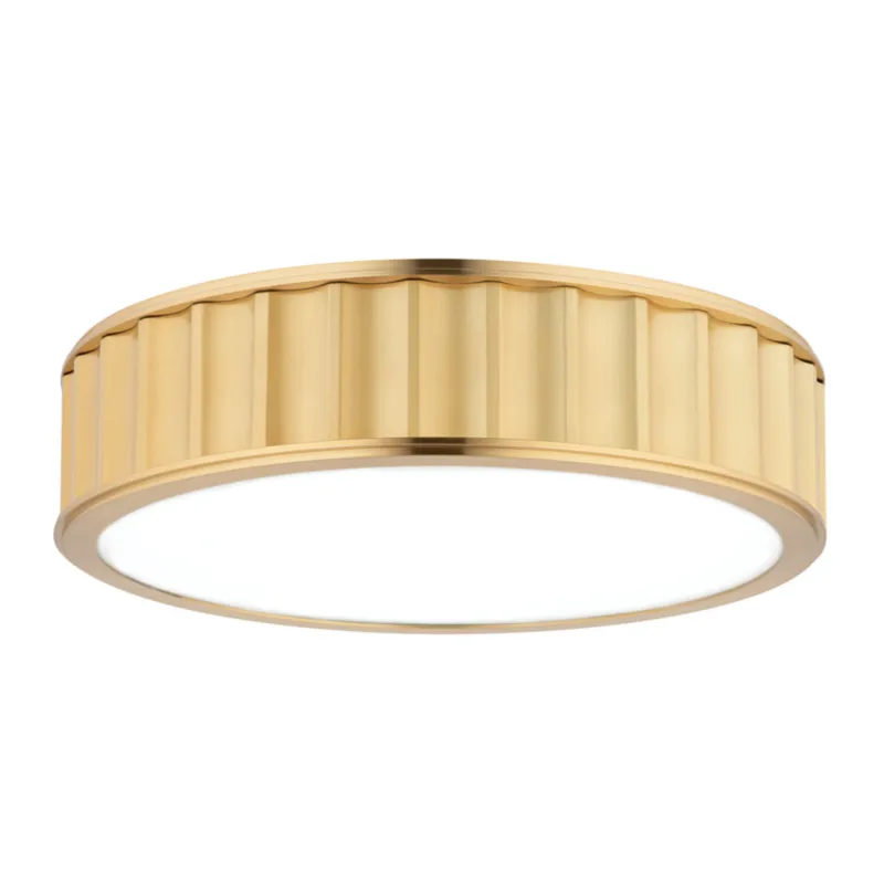 Middlebury 3-Light Flush Mount in Aged Brass 16W x 4H
