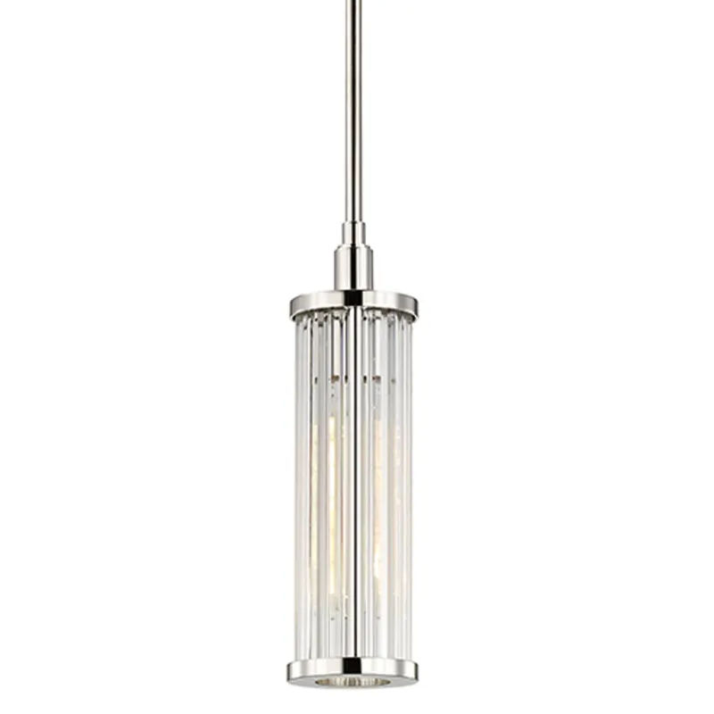 Marley 1-Light Pendant in Polished Nickel 4W x 14.25H