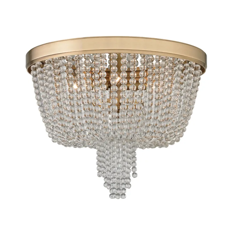 Royalton 4-Light Flush Mount in Aged Brass 18.25W x 14.5H