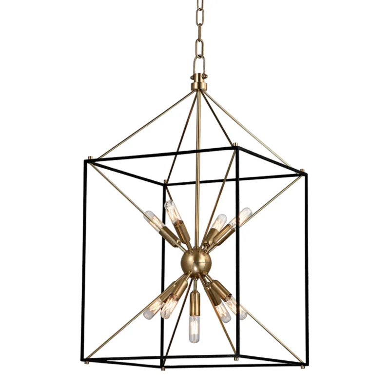 Glendale 9-Light Lantern in Aged Brass 16.25L x 16.25W x 30.75H