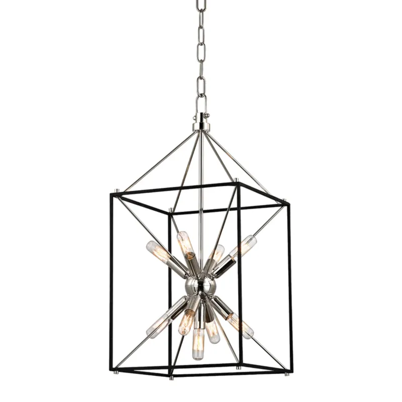 Glendale 9-Light Lantern in Polished Nickel 12.25L x 12.25W x 25.25H