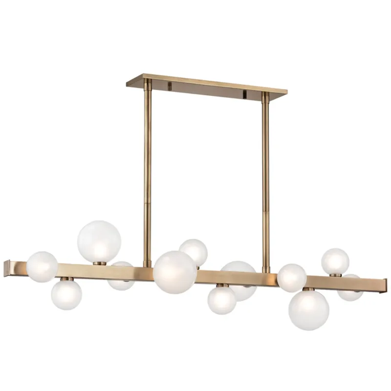 Mini Hinsdale 12-Light Linear in Aged Brass 44.7L x 11W x 10H