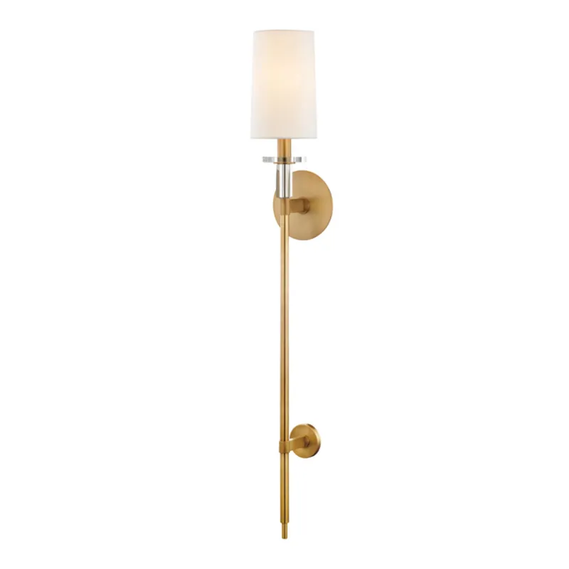 Amherst 1-Light Wall Sconce in Aged Brass 5.25W x 36.5H
