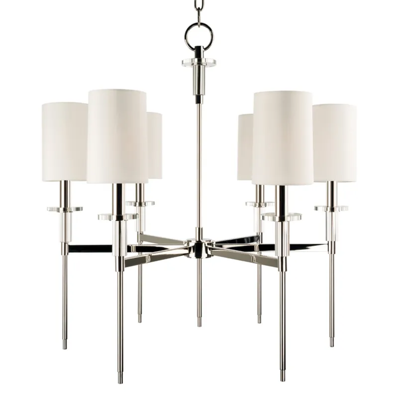 Amherst 6-Light Chandelier in Polished Nickel 25W x 25.5H