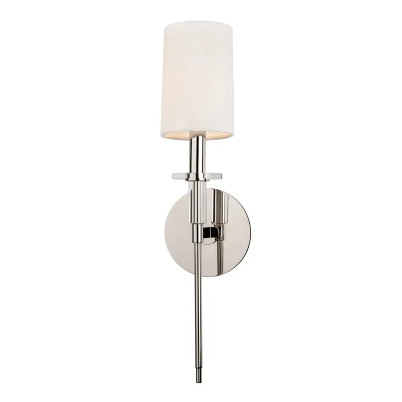 Amherst 1-Light Wall Sconce in Polished Nickel 5W x 18.75H