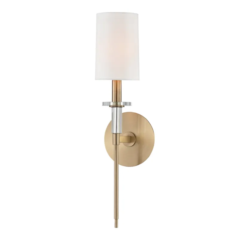 Amherst 1-Light Wall Sconce in Aged Brass 5W x 18.75H