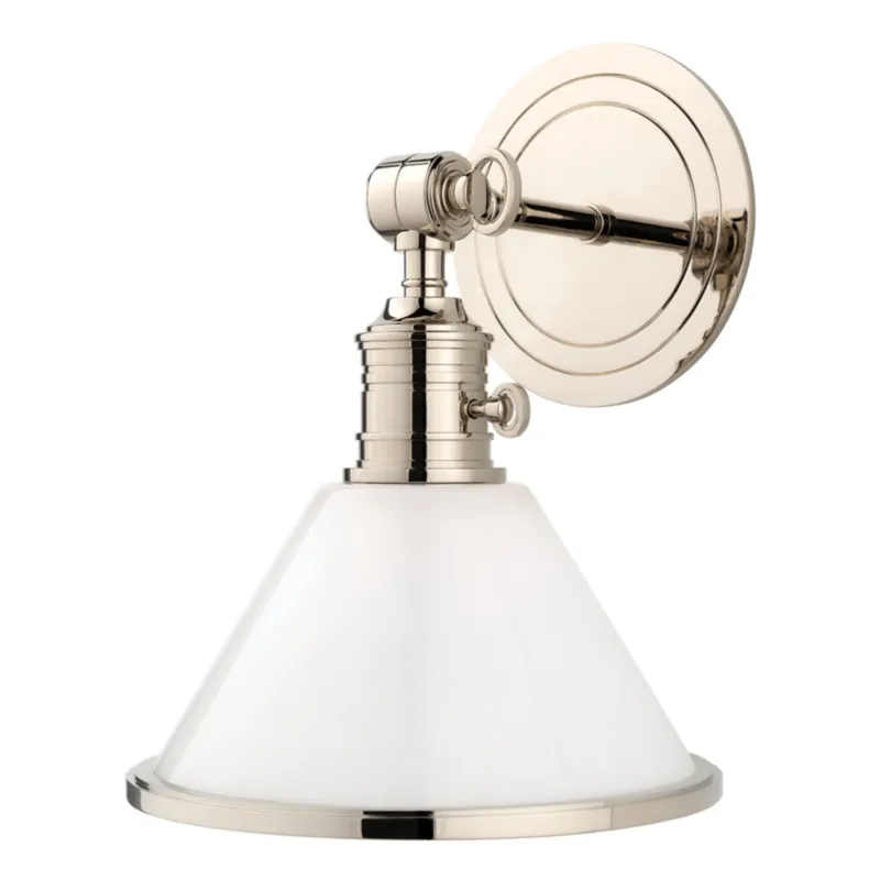 Garden City 1-Light Wall Sconce in Polished Nickel 8W x 11H (8331-PN)