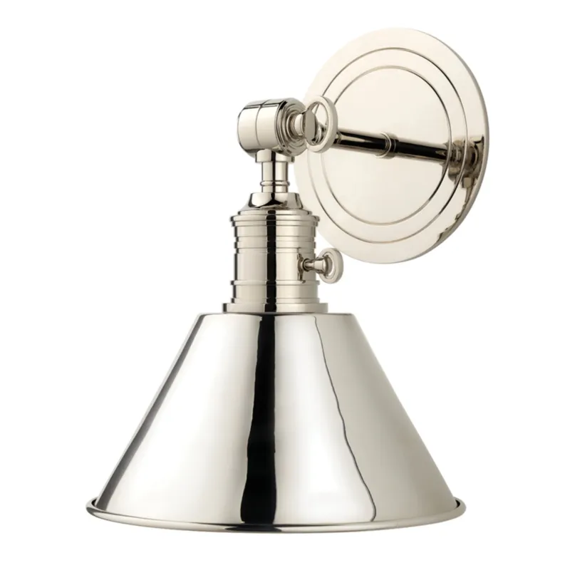 Garden City 1-Light Wall Sconce in Polished Nickel 8W x 11H (8321-PN)