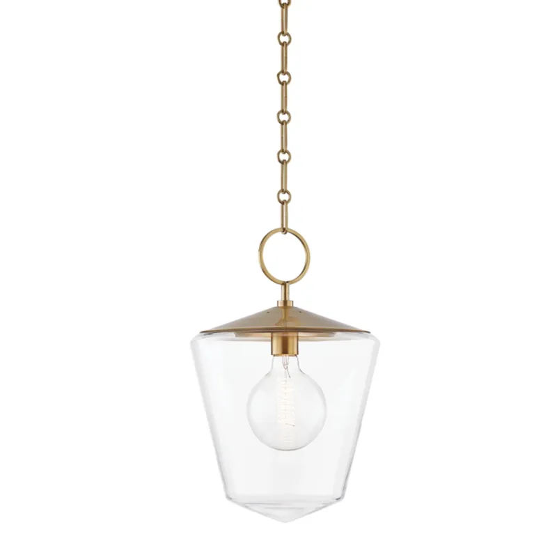 Greene 1-Light Pendant in Aged Brass 11.75W x 18.25H