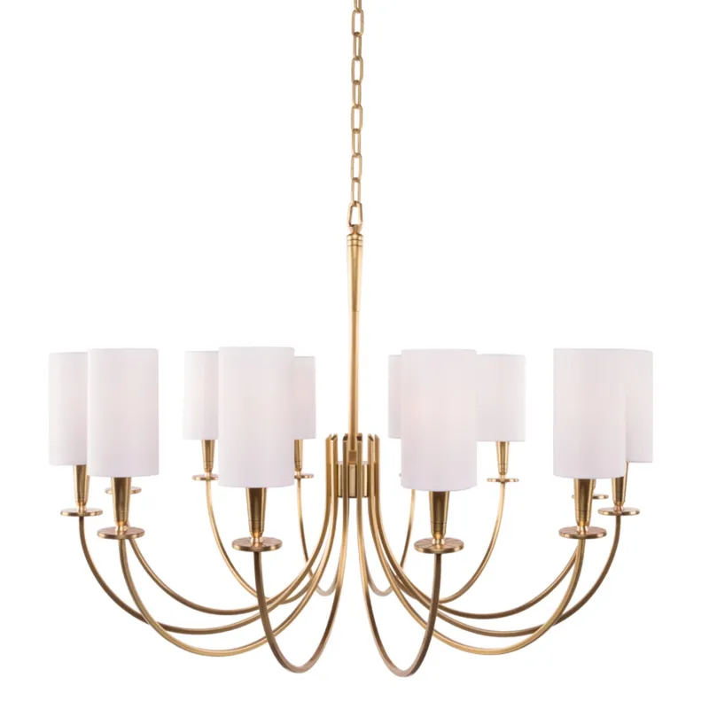 Mason 12-Light Chandelier in Aged Brass 34.5W x 27.25H