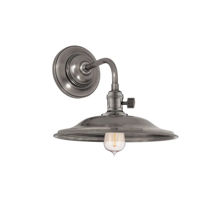 Heirloom 1-Light Wall Sconce in Historic Nickel 10W x 8.5H (8000-HN-MS2)
