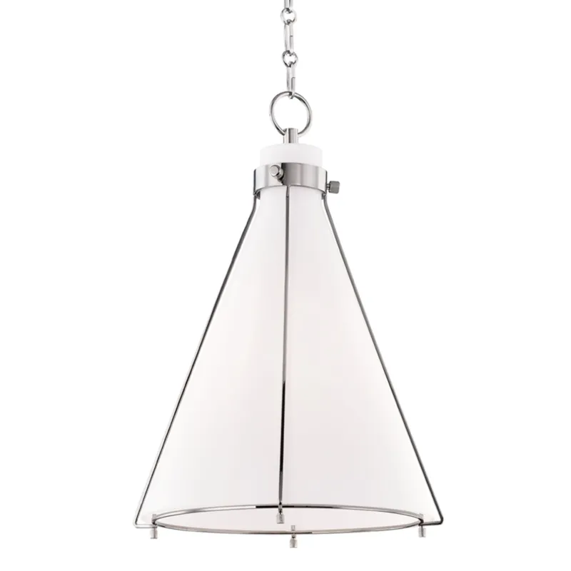 Eldridge 1-Light Pendant in Polished Nickel 15.5W x 22H
