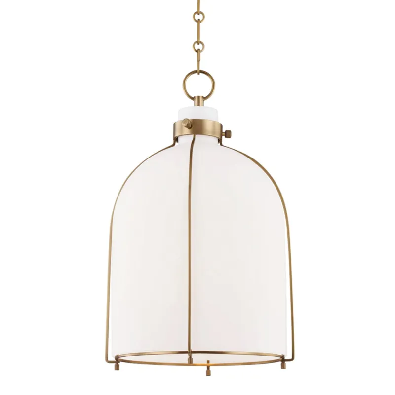 Eldridge 1-Light Pendant in Aged Brass 14W x 20.25H