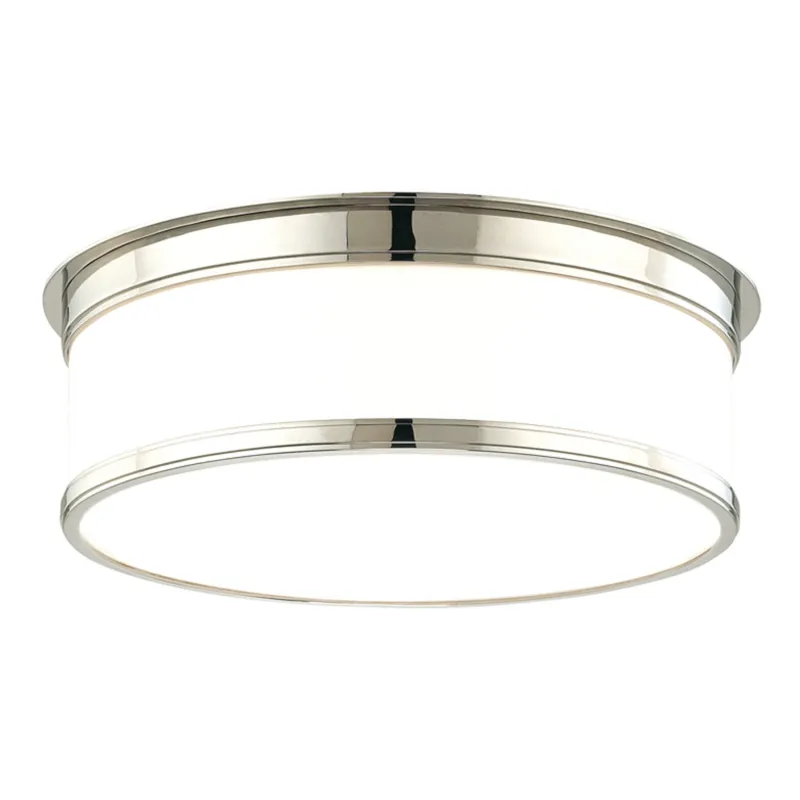 Geneva 3-Light Flush Mount in Polished Nickel 15.25W x 5.25H