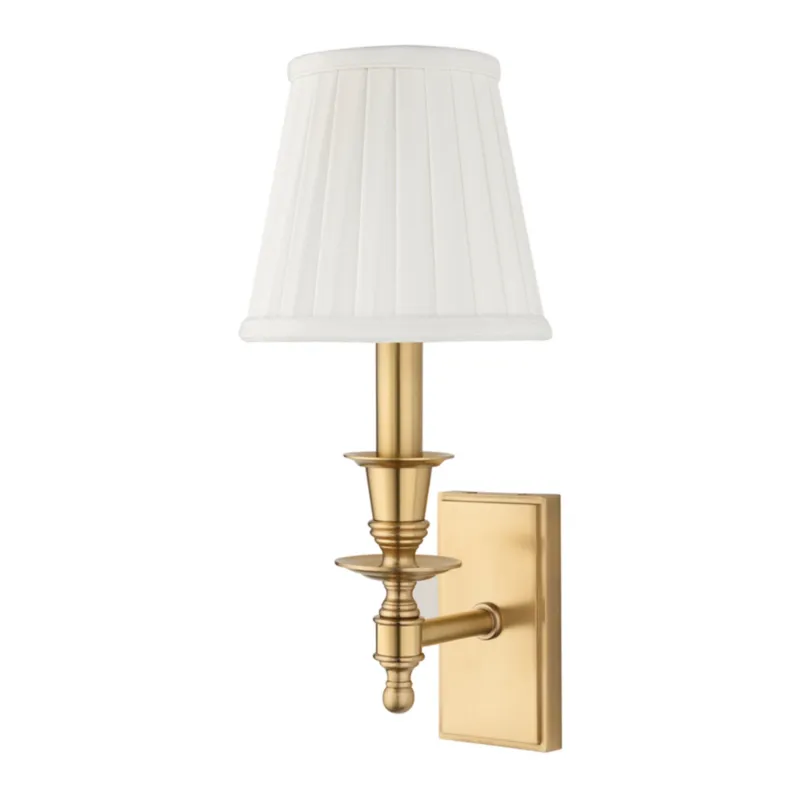 Ludlow 1-Light Wall Sconce in Aged Brass 5.5W x 13H