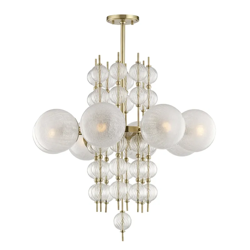 Calypso 8-Light Chandelier in Aged Brass 33.5W x 32.5H
