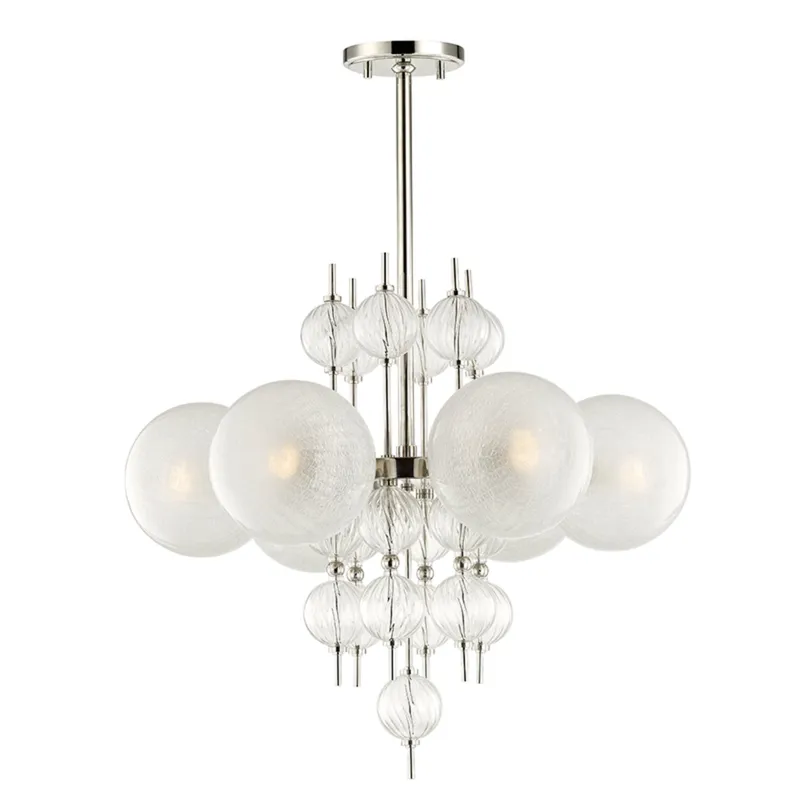 Calypso 6-Light Chandelier in Polished Nickel 27.25W x 25H