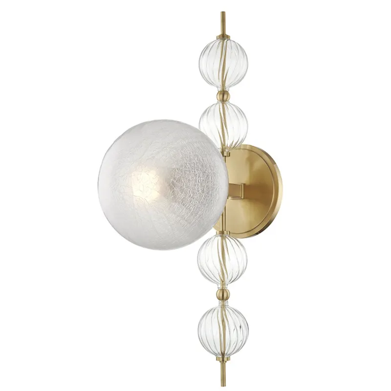 Calypso 1-Light Wall Sconce in Aged Brass 7.5W x 22H