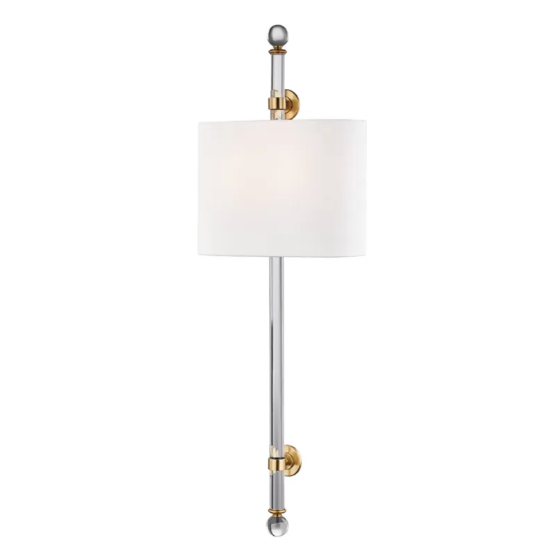 Wertham 2-Light Wall Sconce in Aged Brass 12W x 36H