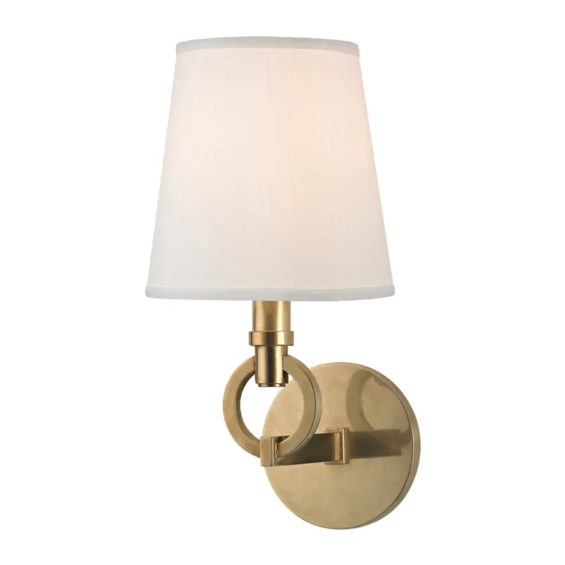 Malibu 1-Light Wall Sconce in Aged Brass 6.5W x 12.5H
