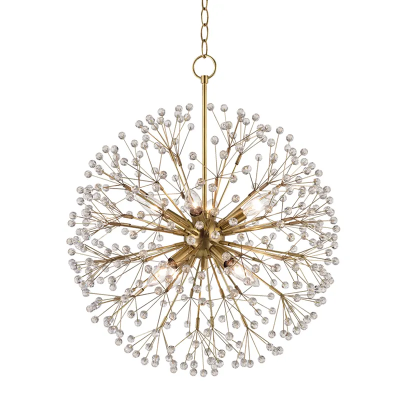 Dunkirk 8-Light Chandelier in Aged Brass 20W x 24H