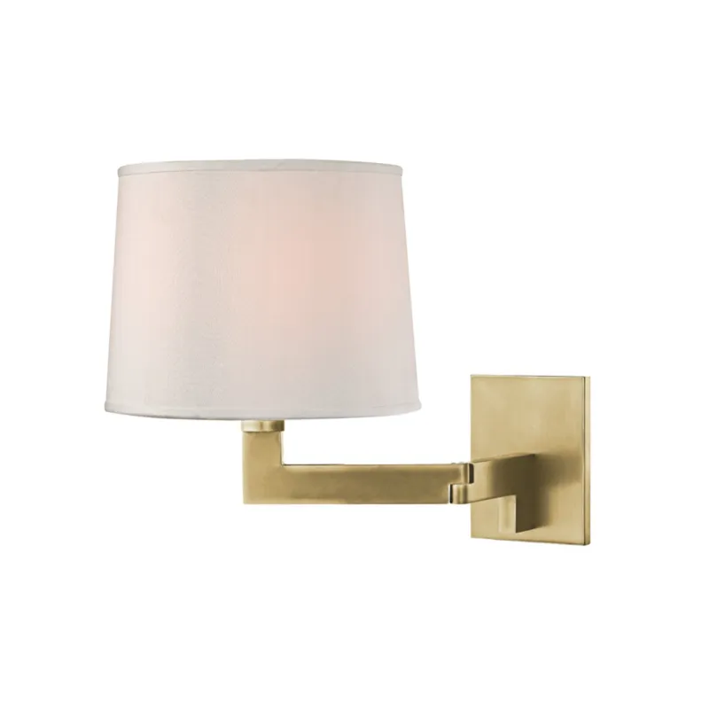 Fairport 1-Light Wall Sconce in Aged Brass 9W x 11.25H