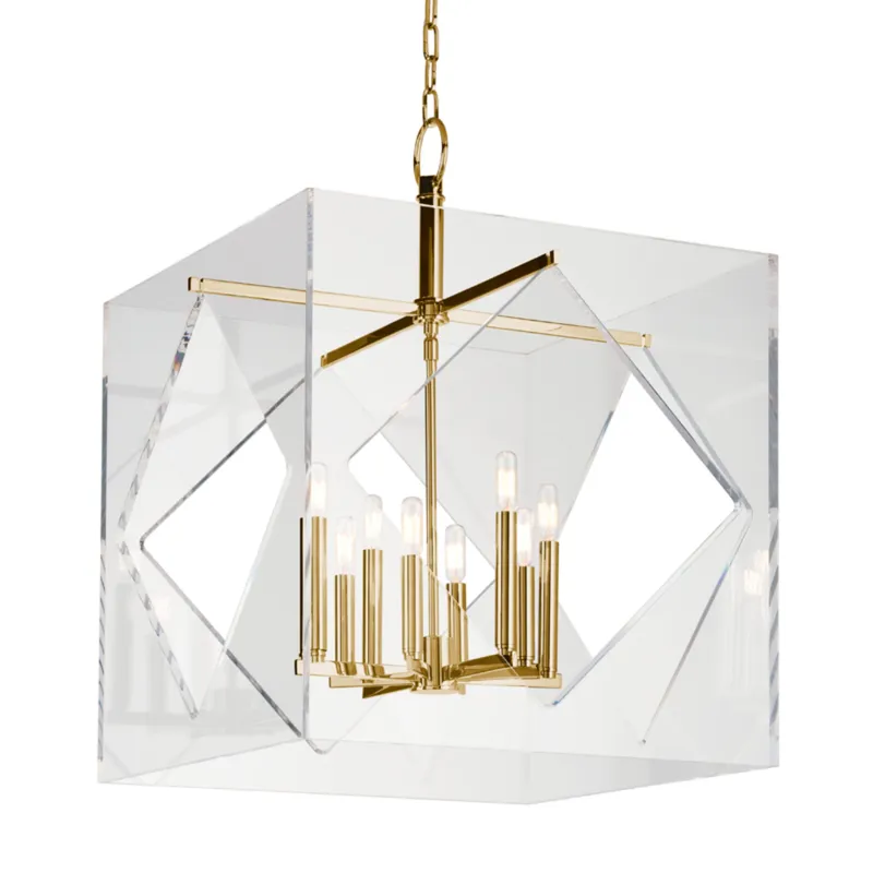 Travis 8-Light Chandelier in Aged Brass 24L x 24W x 32H