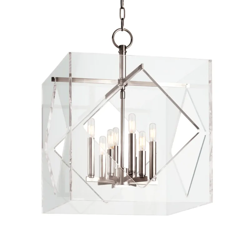 Travis 8-Light Chandelier in Polished Nickel 20L x 20W x 26.5H