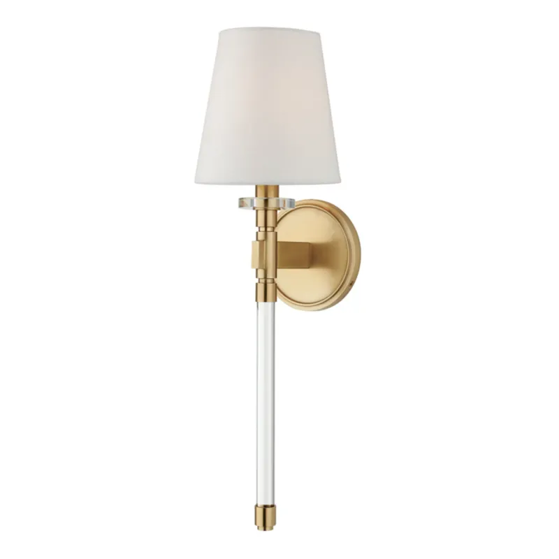 Blixen 1-Light Wall Sconce in Aged Brass 6W x 21H