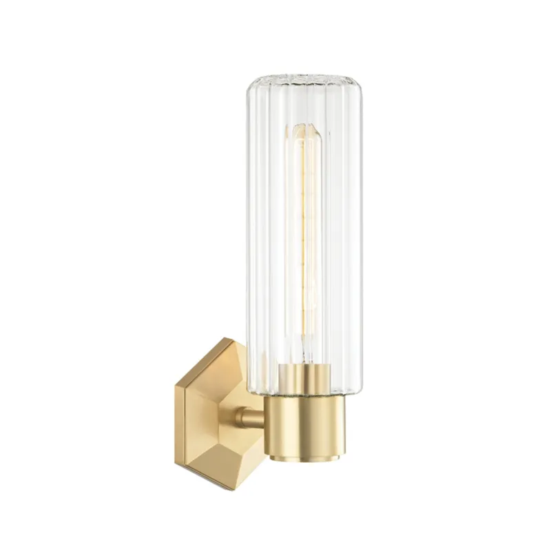 Roebling 1-Light Wall Sconce in Aged Brass 4.75W x 14.5H