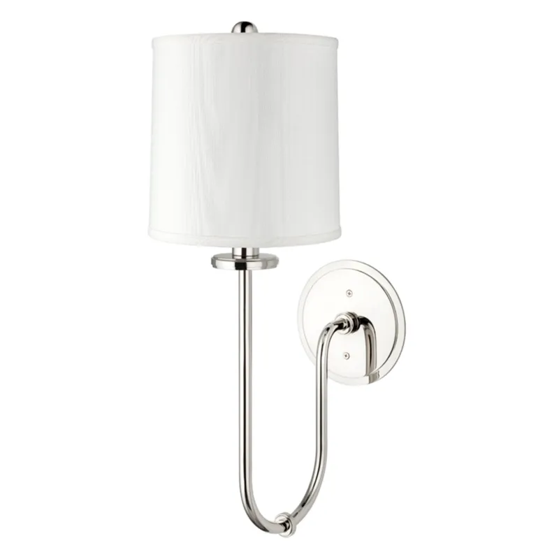 Jericho 1-Light Wall Sconce in Polished Nickel 7W x 20.5H