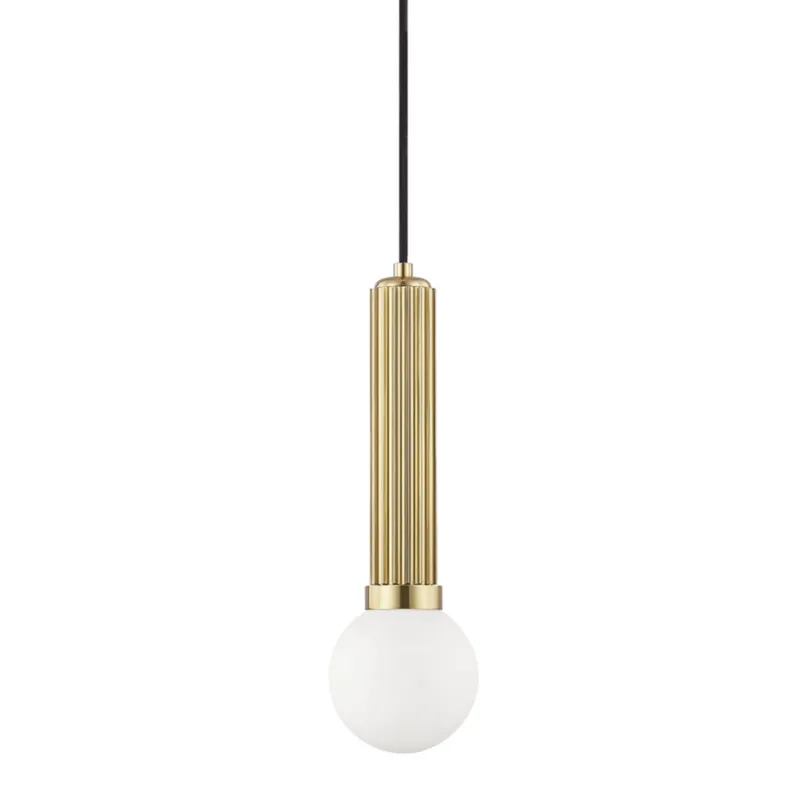 Reade 1-Light Pendant in Aged Brass 5W x 16.5H