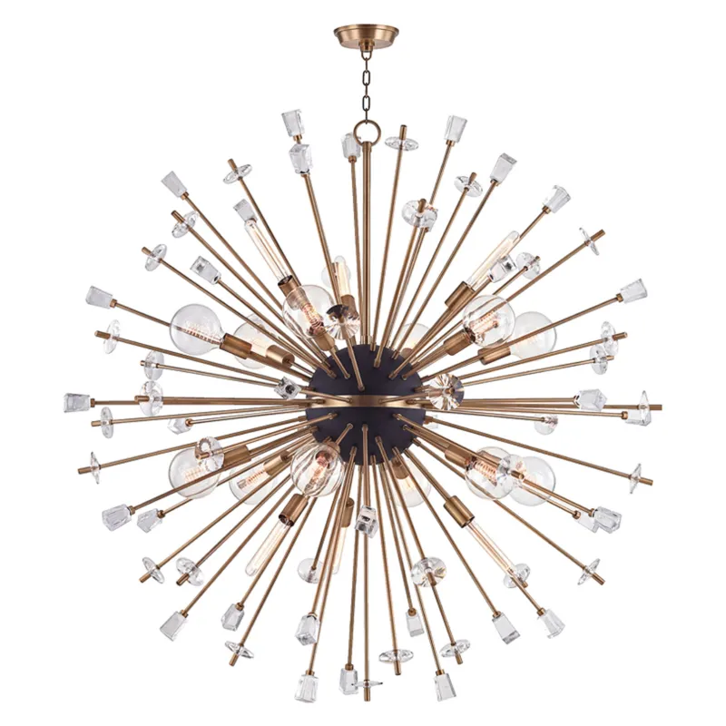 Liberty 18-Light Chandelier in Aged Brass 60W x 60H