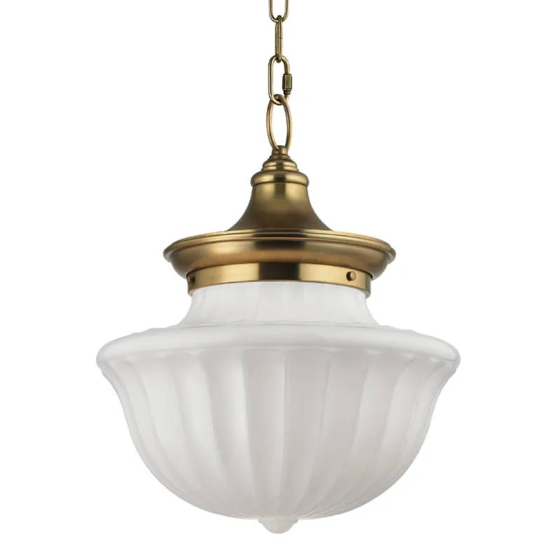 Dutchess 2-Light Pendant in Aged Brass 15W x 18.5H