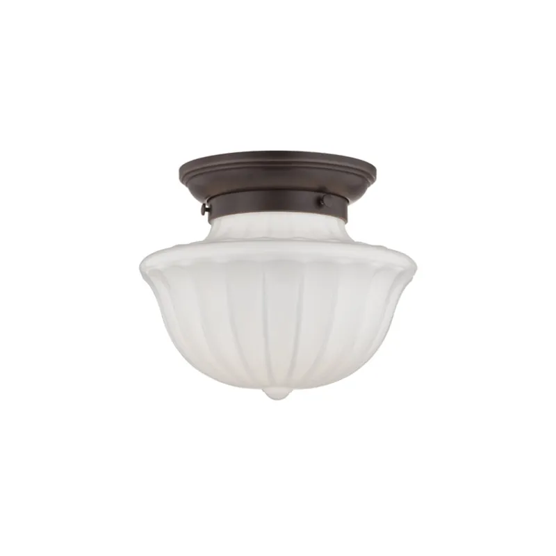 Dutchess 1-Light Flush Mount in Old Bronze 9W x 7.5H